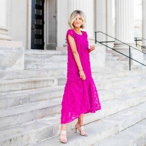 Maeve Blythe Textured Maxi Dress Boho Sleeveless